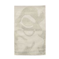 Cream tone-on-tone abstract rug, neutral modern wool rug for minimalist spaces