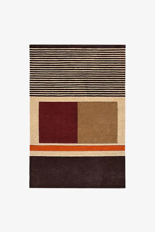 6x9 rug with mid century style