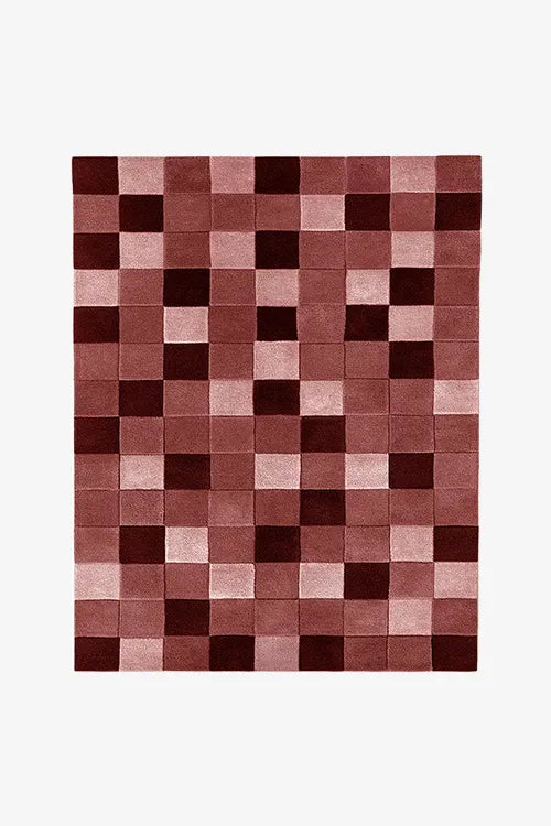 8x10 burgundy checkered rug