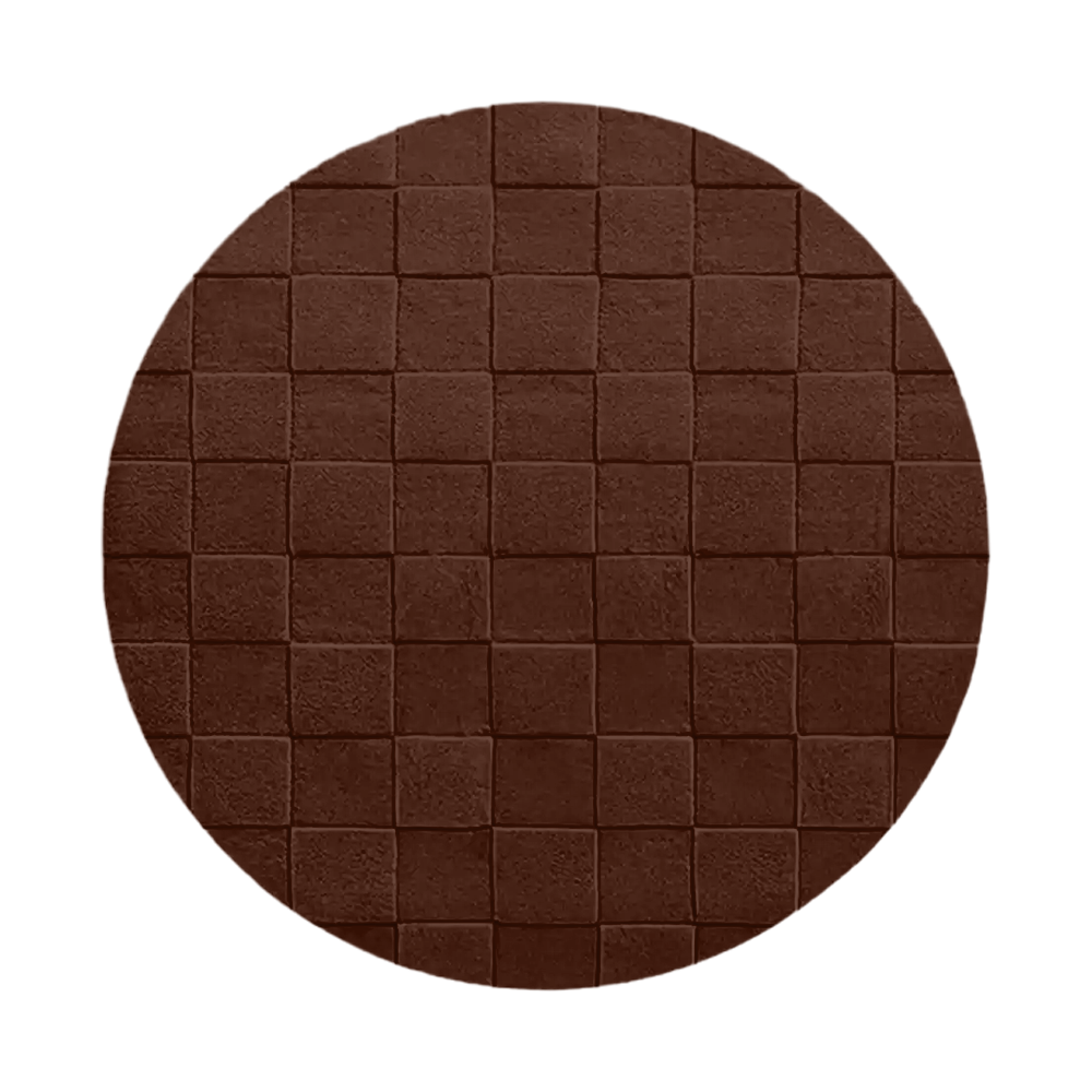 Customizable Soft Checkered Round Hand-Tufted Wool Rug
