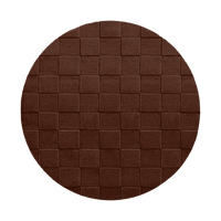 Customizable Soft Checkered Round Hand-Tufted Wool Rug
