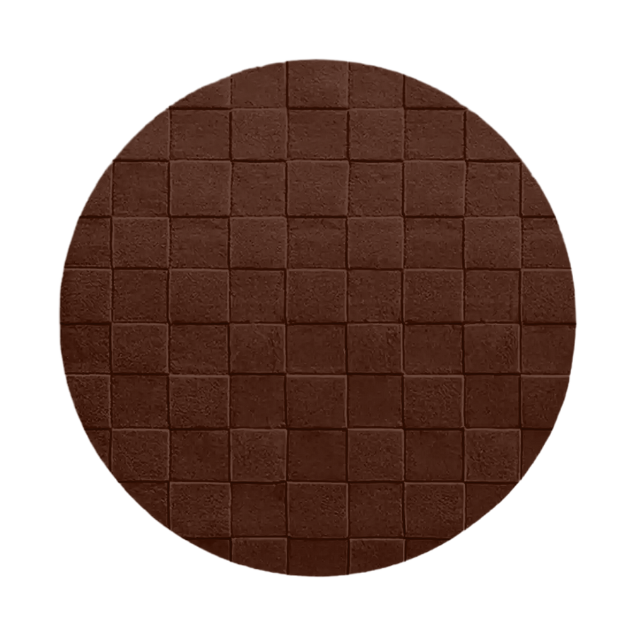Customizable Soft Checkered Round Hand-Tufted Wool Rug