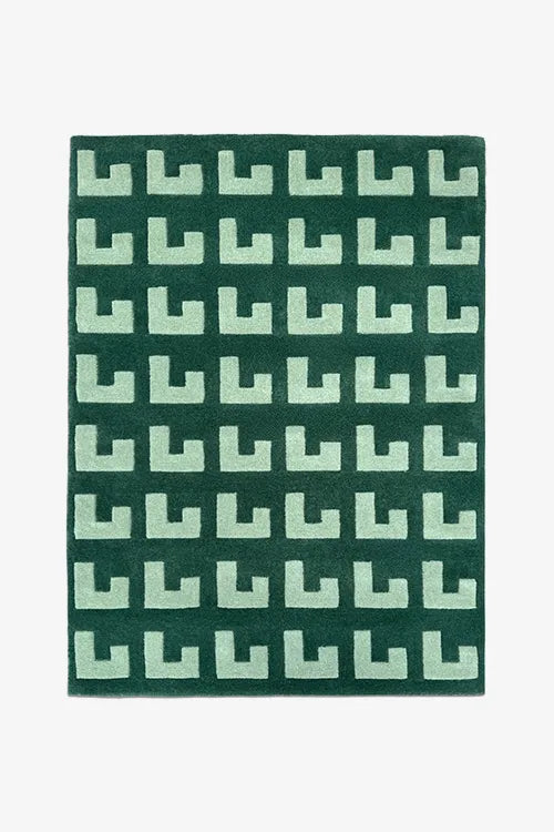 9x12 green wool rug