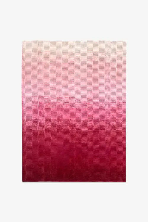 9x12 rug with pink ombre gradient loomed design handmade in wool