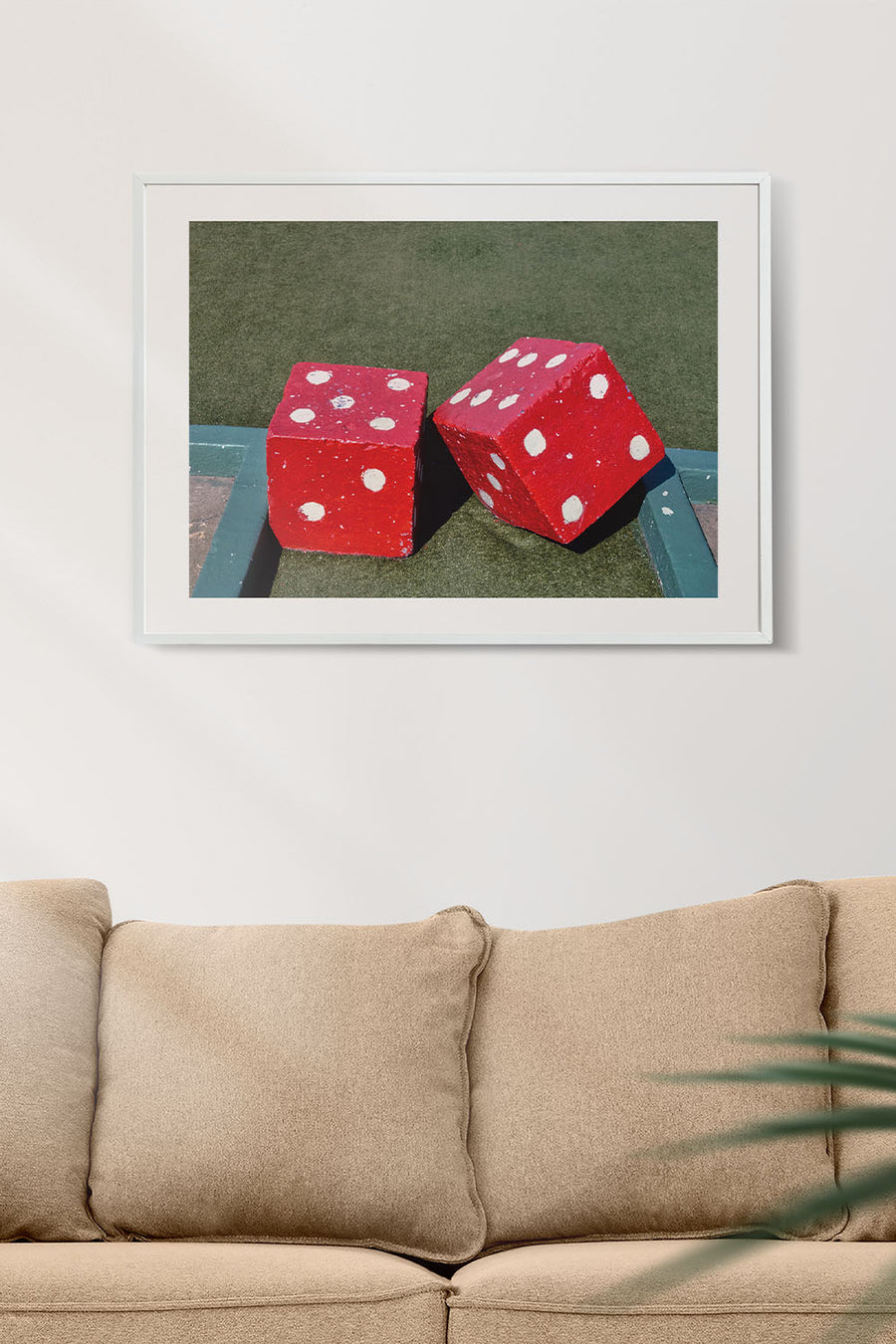 Roadside attraction art print featuring dice.