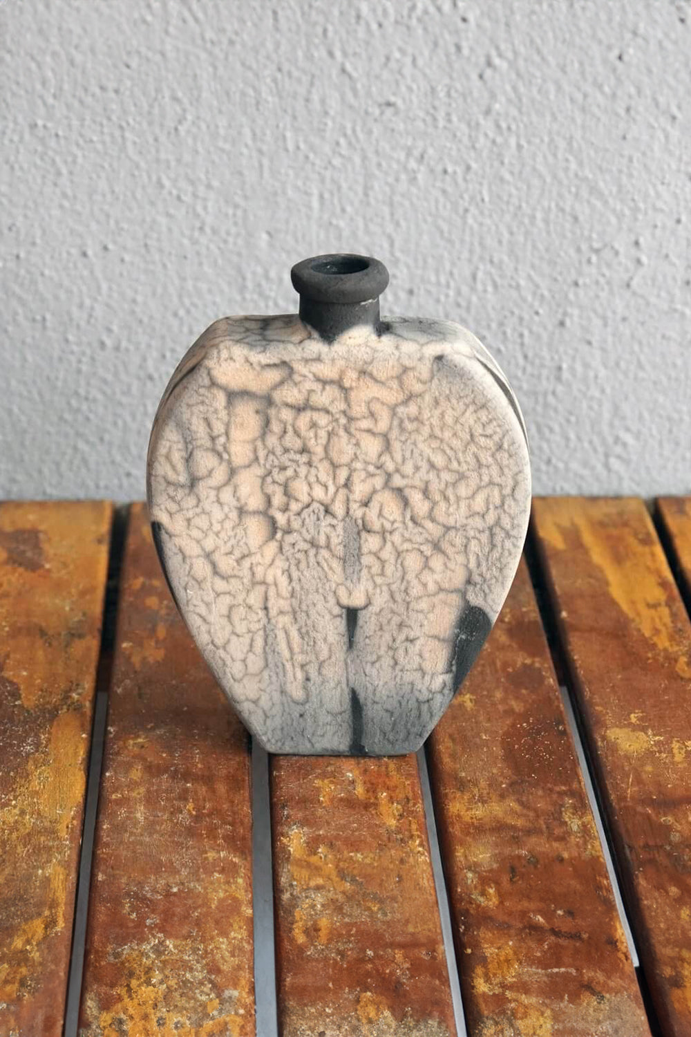 Heart Shaped Colorful Ceramic Raku Vase