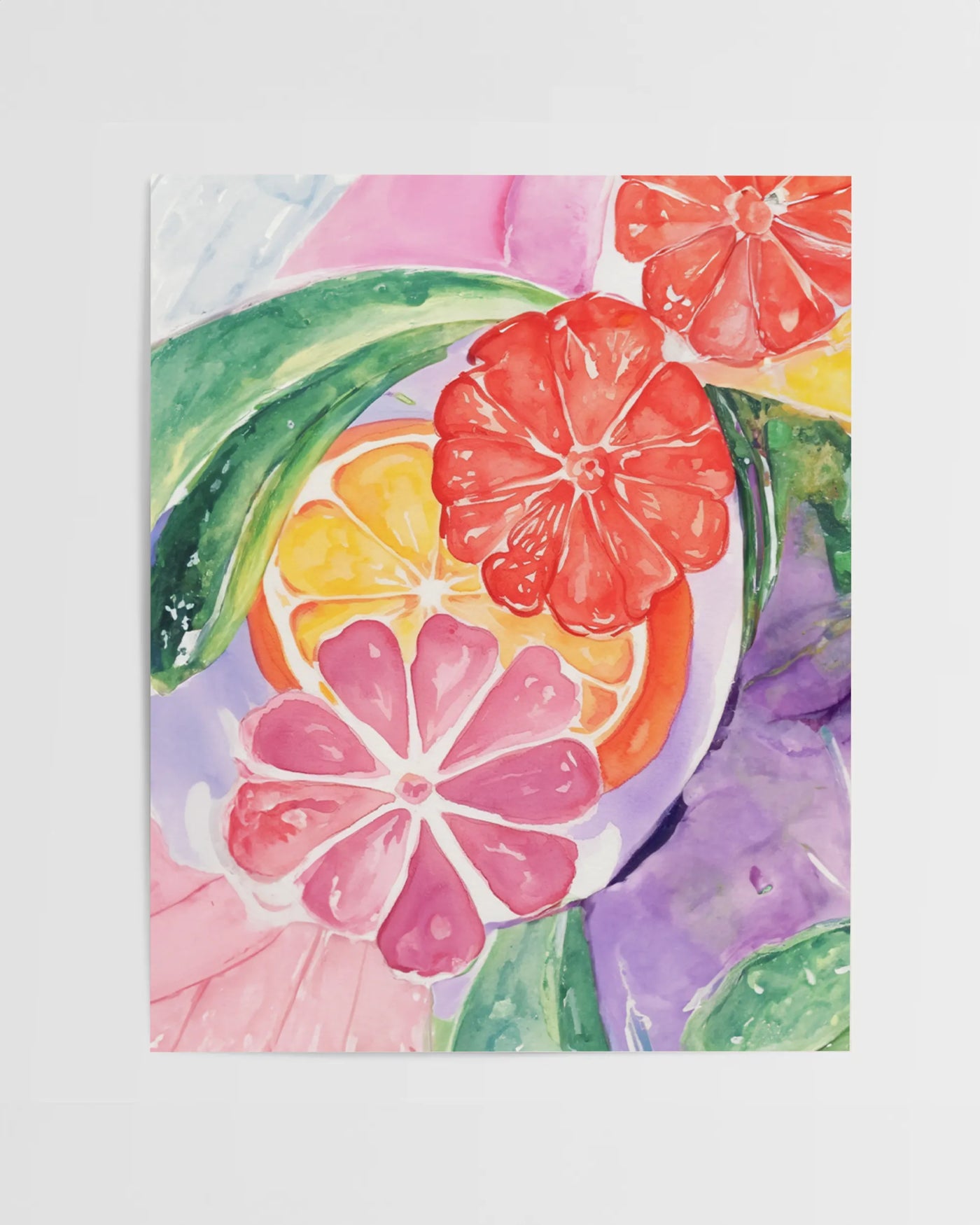 Abstract watercolor painting of fruits and vegetables - In The Garden by Cassie Dagostino