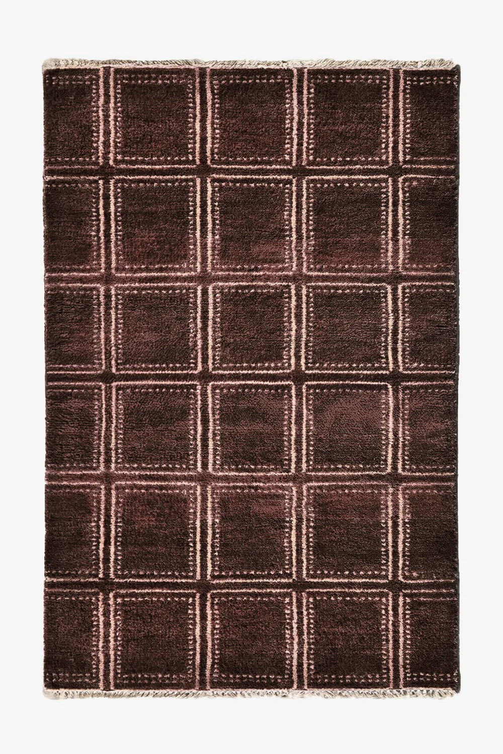 8x10 brown geometric area rug perfect for anchoring a mid-century styled room