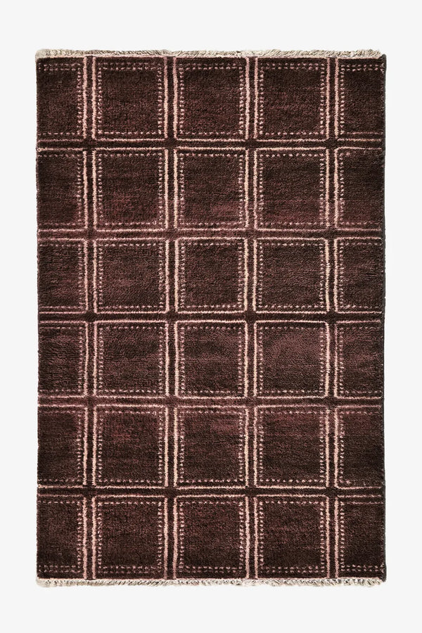 8x10 brown geometric area rug perfect for anchoring a mid-century styled room