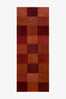 Terracotta Block Hand Tufted Wool Runner Rug