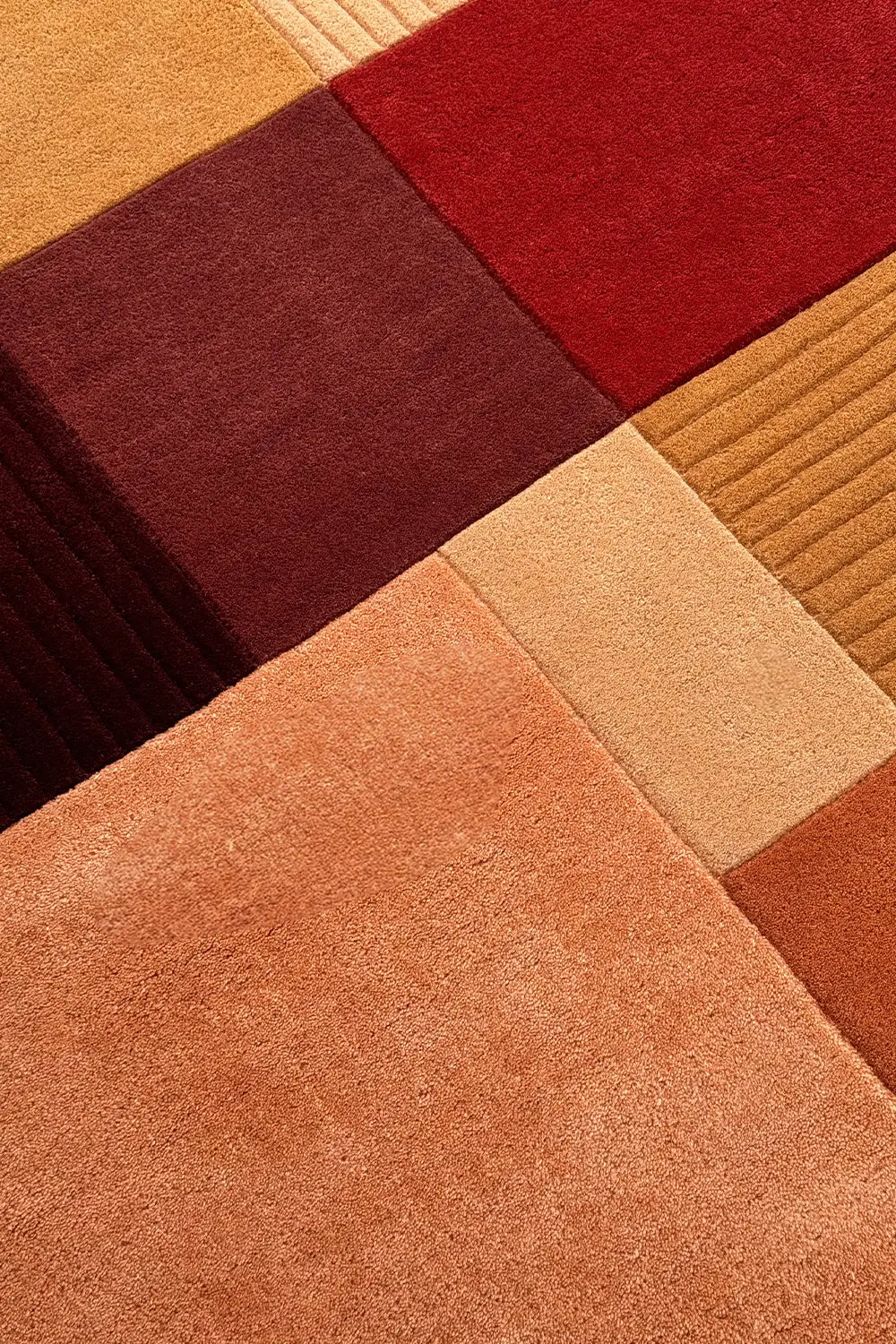 Sunset Mosaic Earth-Toned Arch Hand Tufted Wool Rug