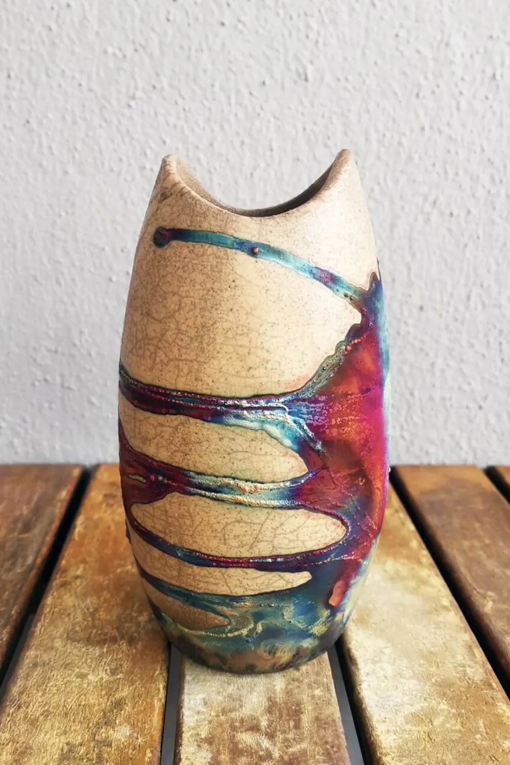 Koi Ceramic Raku Pottery Vase