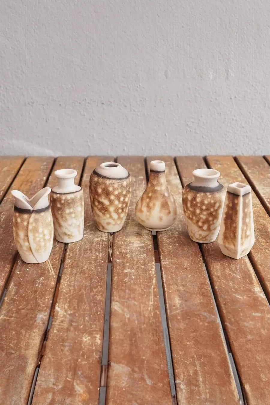 Mini Raku Pottery Mulitcolor Vase Set