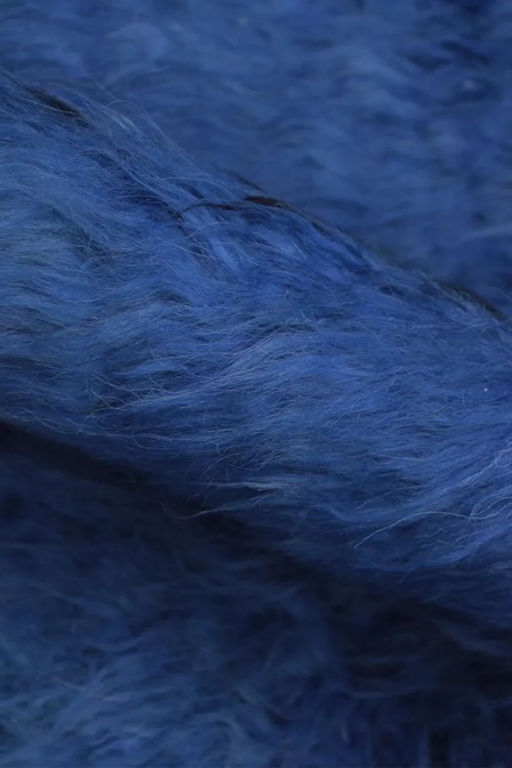 Plush Blue Moroccan Wool Rug in 7x10 Size