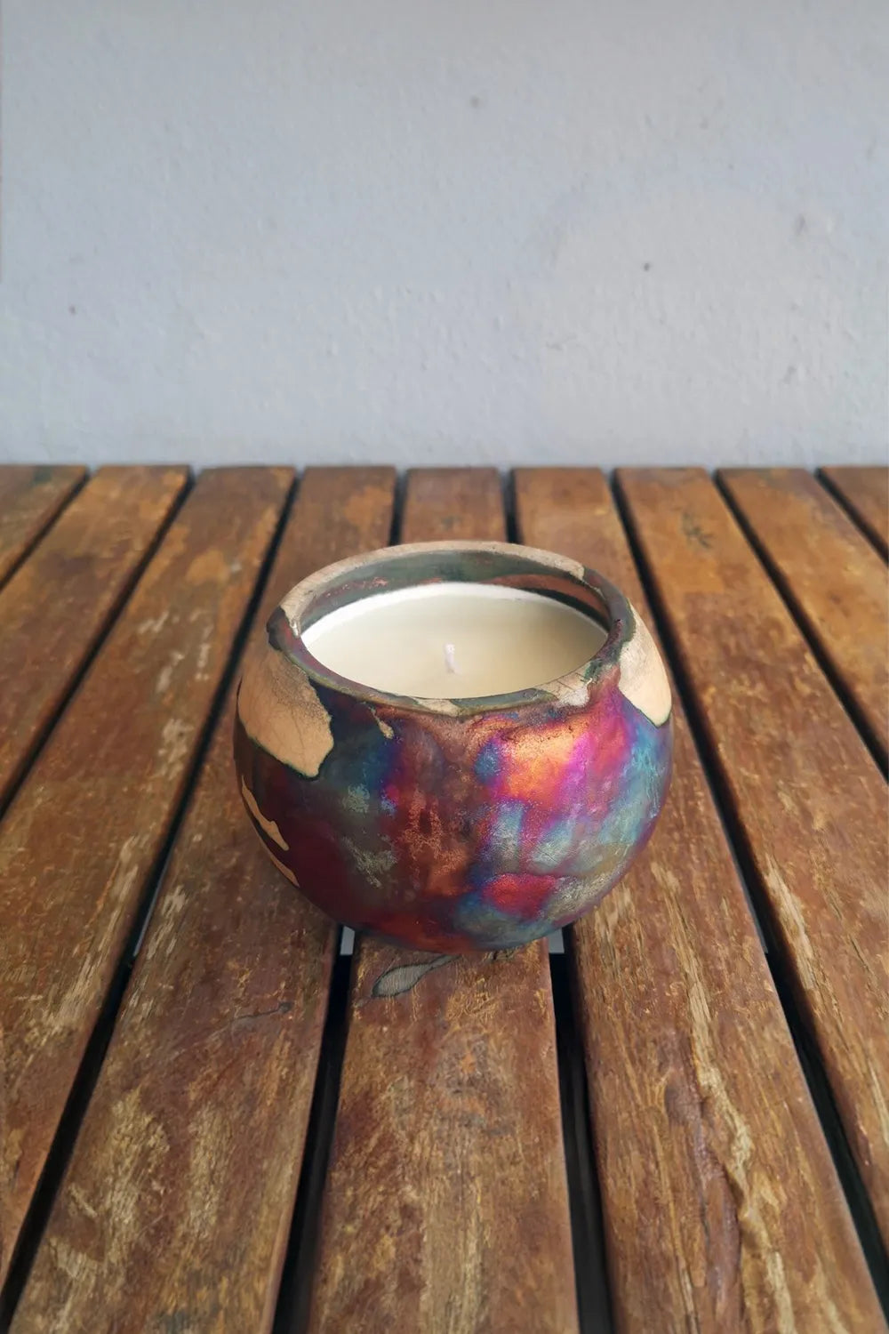 Raku Pottery Refillable Scented Soy Wax Candle