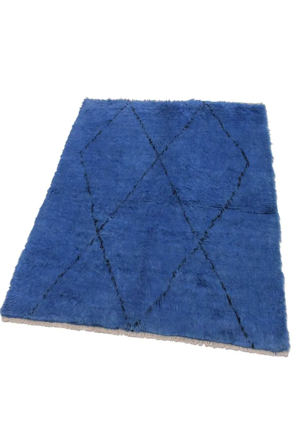 Navy Blue Luxury Shag Area Rug in 6x9 Size - Perfect for Upscale Interiors