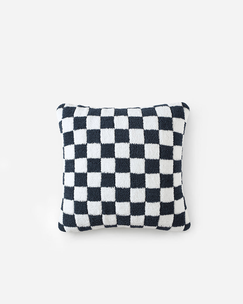 Contemporary checkered throw pillow, a fusion of artistic design and comfort