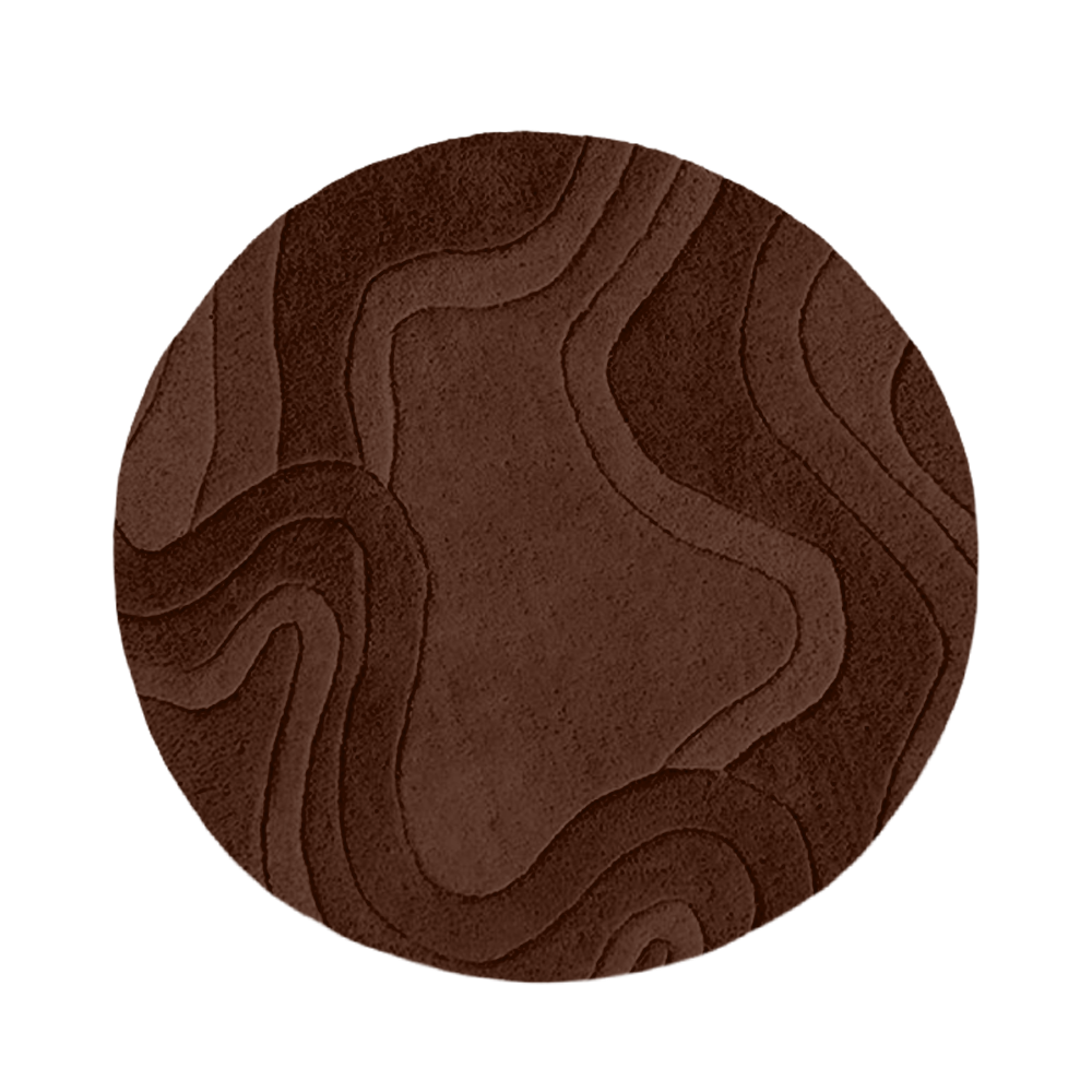 Customizable Rolling Tides Round Hand-Tufted Wool Rug
