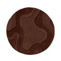 Customizable Rolling Tides Round Hand-Tufted Wool Rug