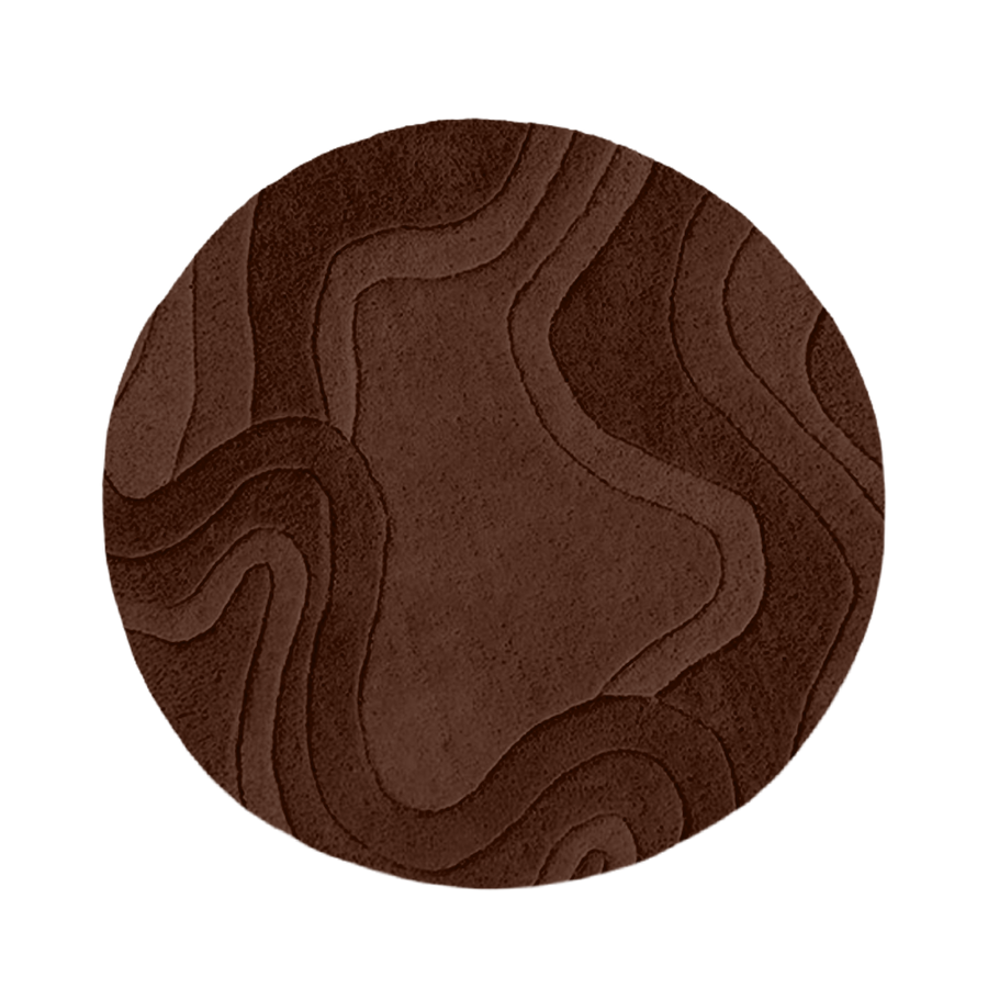 Customizable Rolling Tides Round Hand-Tufted Wool Rug