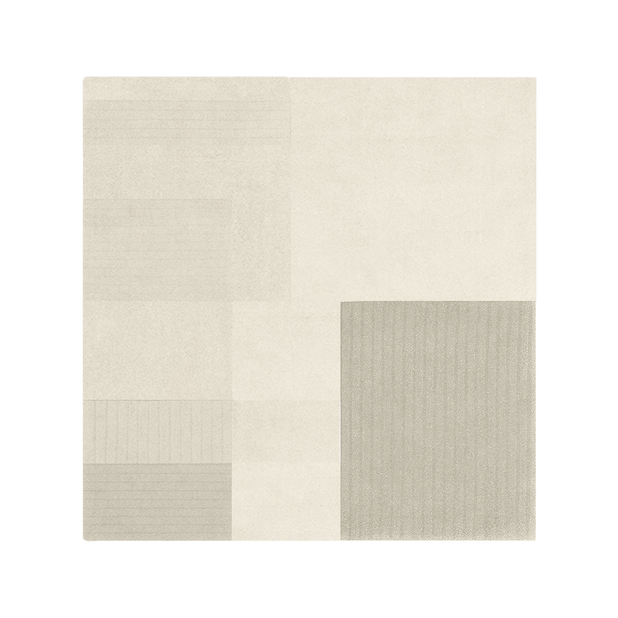 Customizable Sunset Mosaic Square Hand-Tufted Wool Rug