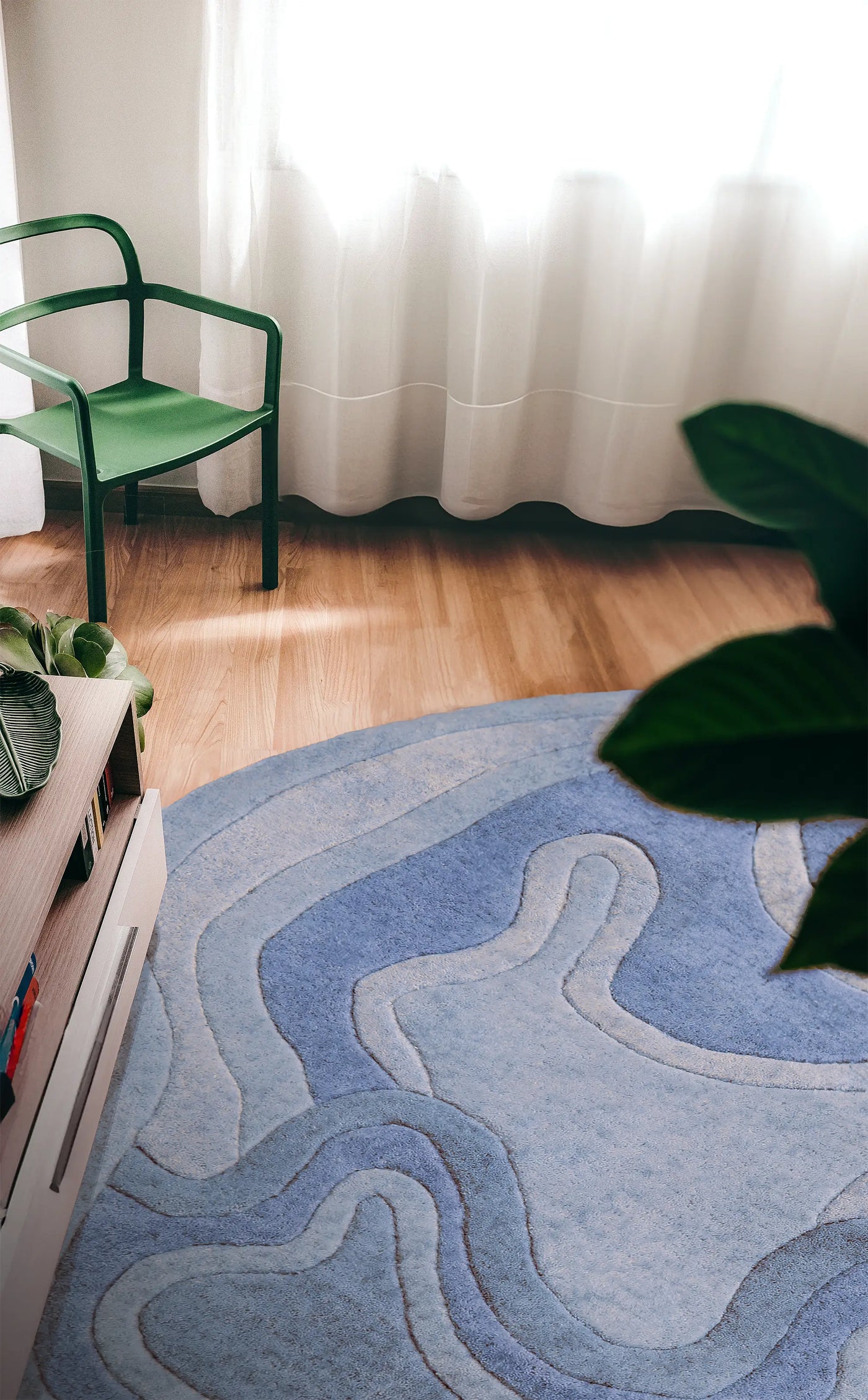 Jubi Rolling Tides Organic Shaped Rug Modern Tufted Wool Irregular Rug ...