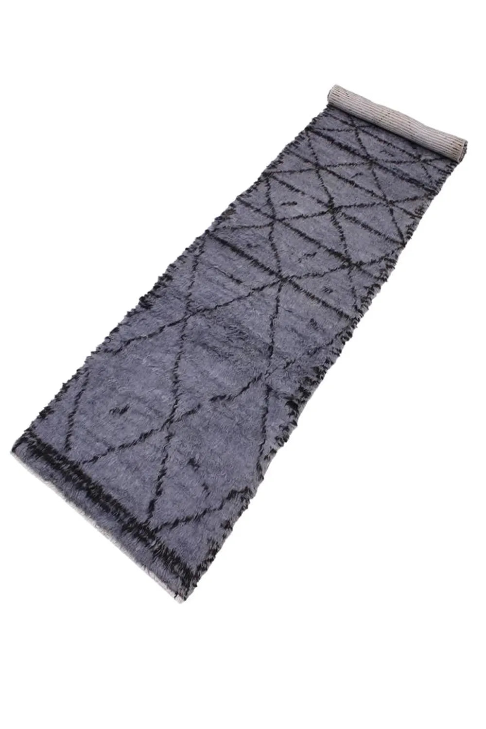 Plush gray runner rug designed to bring comfort and style to your hallway.