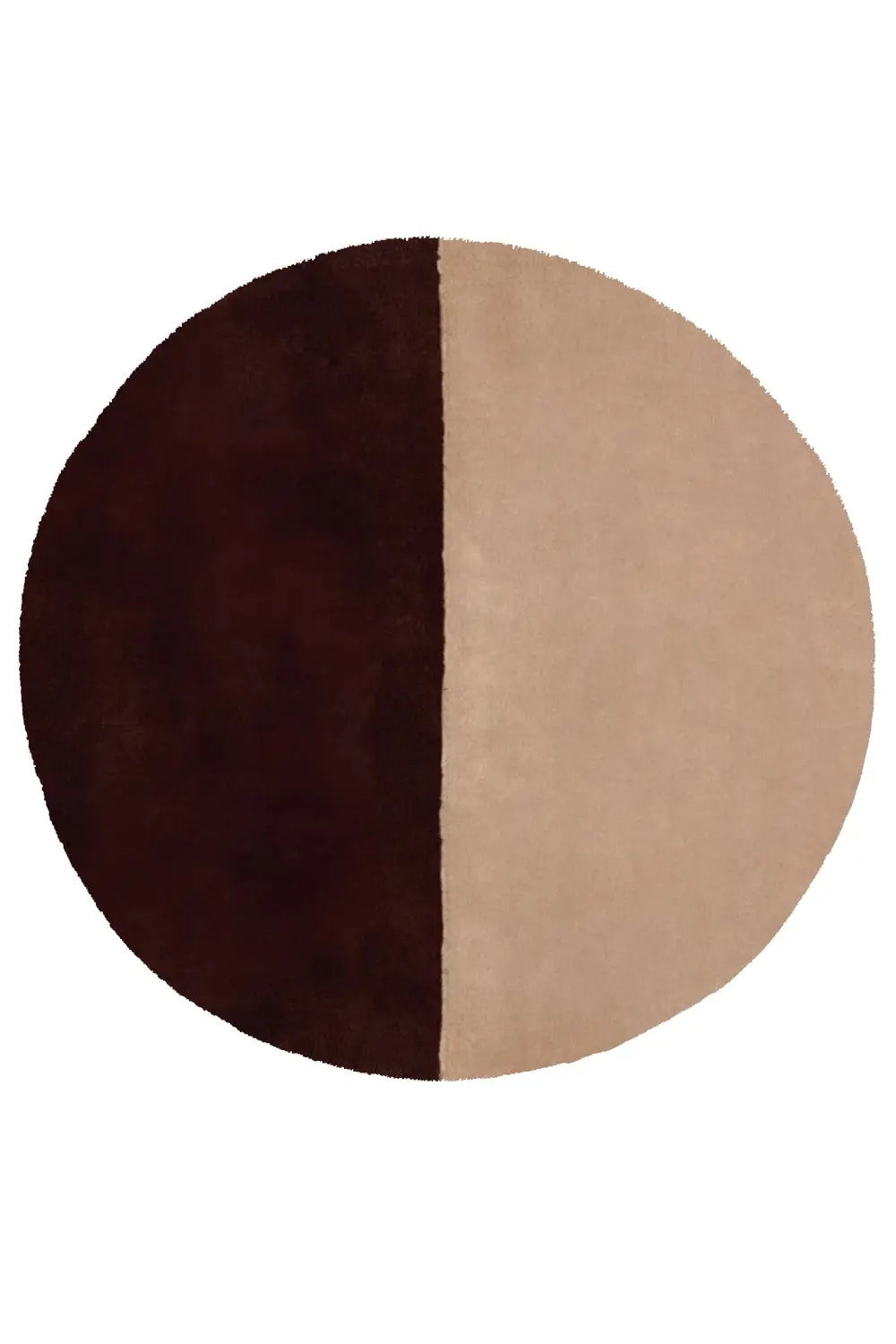 Timeless Round Wool Rug by Jubi Rugs brown