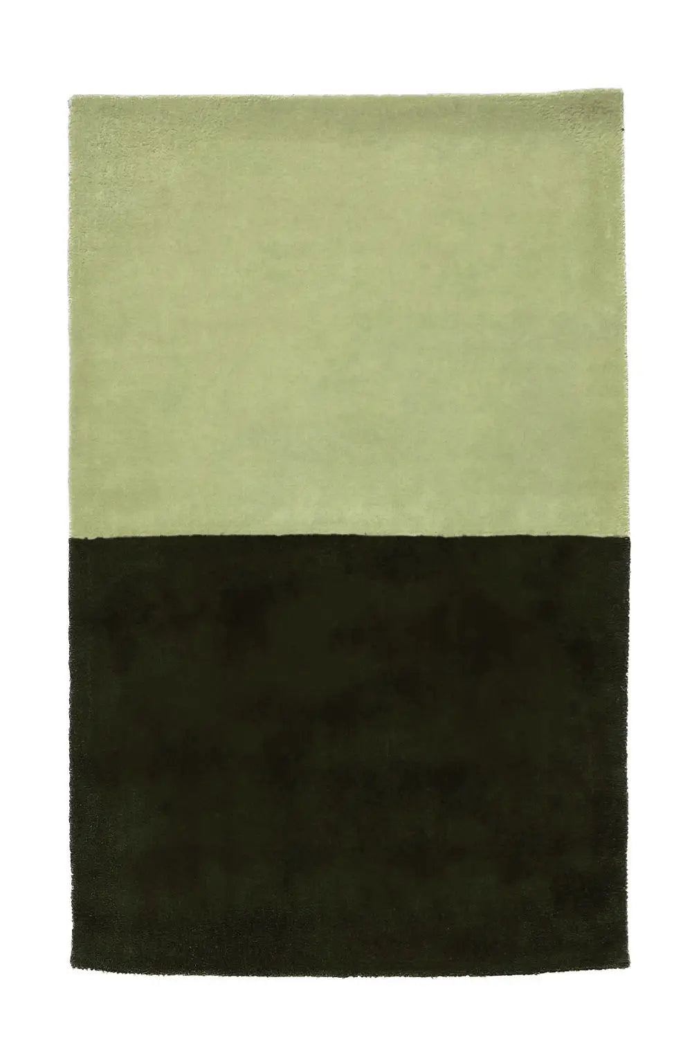 Handmade Wool Rug with Color Block Design green