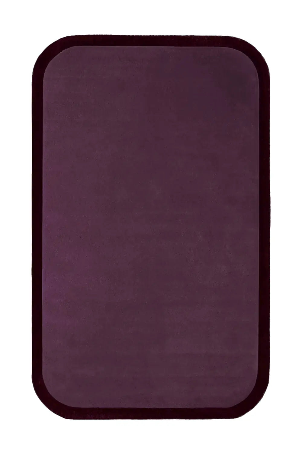 Contour Edge Wool Rug with Rounded Design and Rich Purple Tones