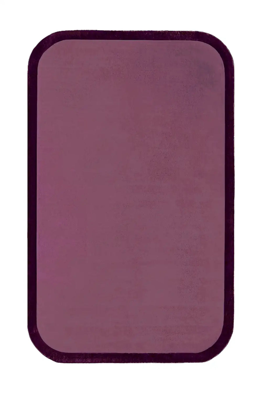 Contour Edge Wool Rug with Rounded Design and Rich Purple Tones