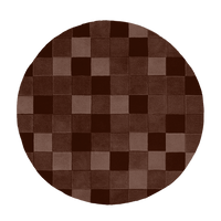 Customizable Tonal Checkered Round Hand-Tufted Wool Rug