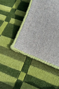 Kinetics II green geometric hand-tufted wool rug