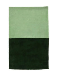 Sage green and forest green modern wool rug, colorful boho living room rug