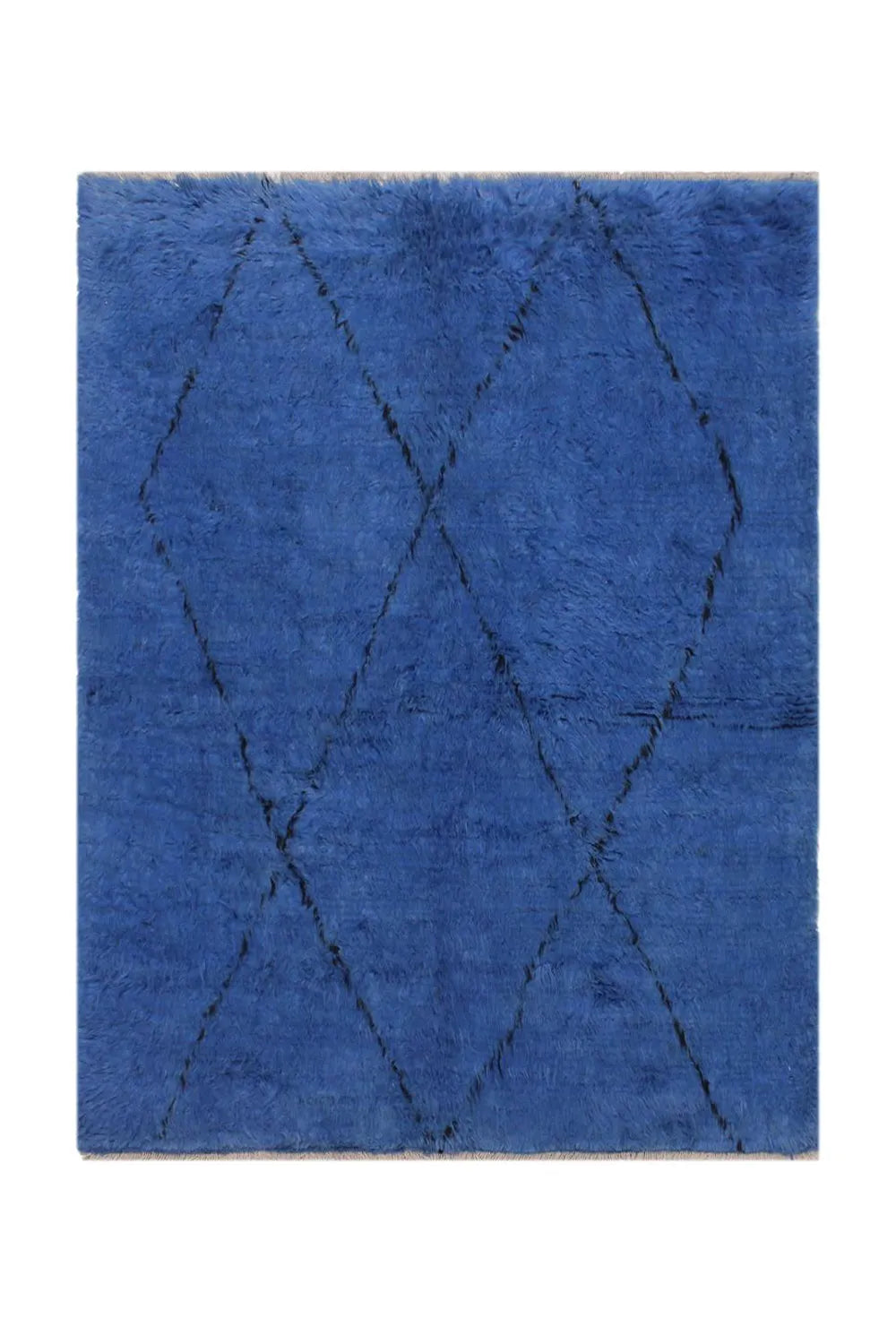 artisan blue shaggy rug with luxurious New Zealand wool, perfect for elegant interiors
