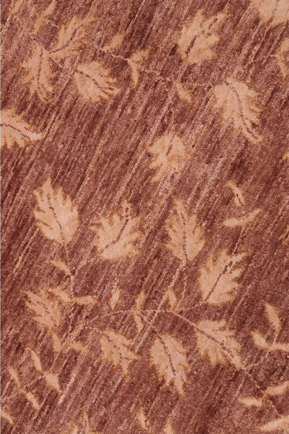 Organic touch in a brown wool rug, hand-knotted and designed for elegance.