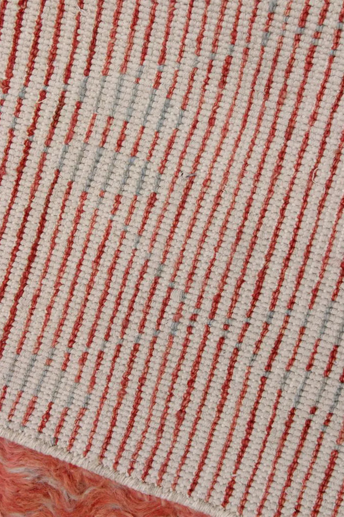 Underside view showing hand-knotted construction and sturdy backing, perfect for custom-sized shag rugs and durable high-pile rugs
