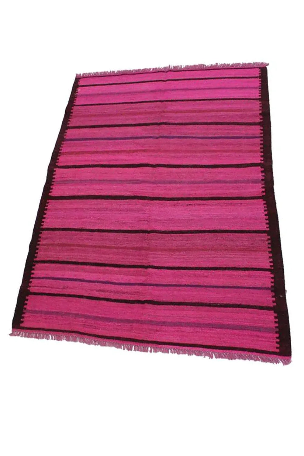 Funky Designer Pink Rug, Handwoven with Unique Patterns in Spacious 9x12 Size