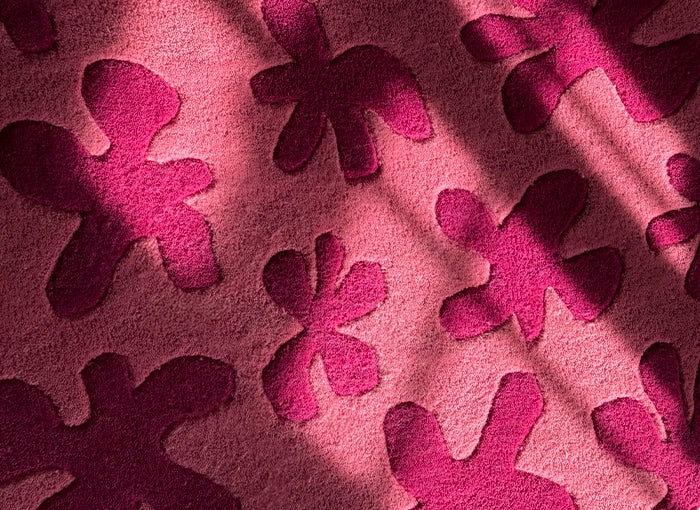 Floral Blossom Round Hand Tufted Wool Rug