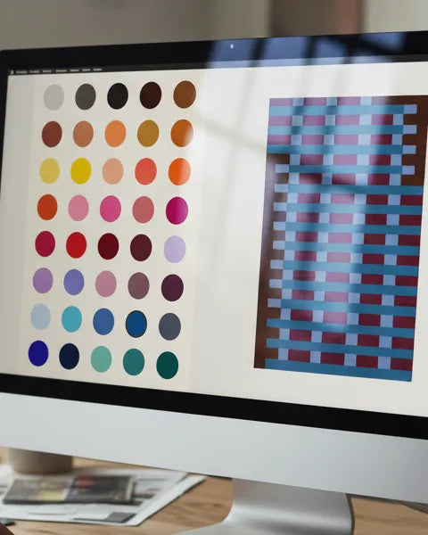 Computer screen displaying jubi online rug customizer