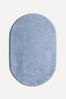 Baby Blue Oval Hand-Tufted Wool Rug