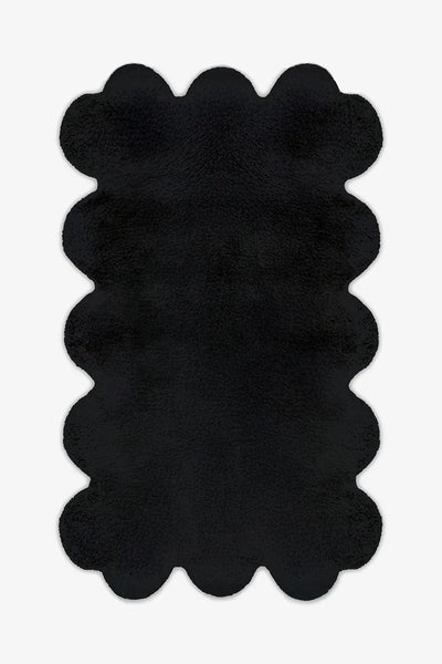 Black Sculpted Edge Wool Rug Modern Hand Tufted Rug · Jubi Rugs
