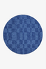 Breakline Blue Round Hand Tufted Wool Rug