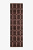 Boxstep Bold Grid Hand-Knotted Wool Runner Rug