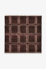 Boxstep Bold Grid Hand-Knotted Square Wool Rug