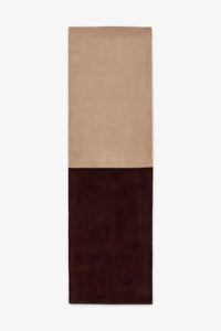 Warm tan and espresso brown wool runner in 2x8 or 3x10 sizing, perfect for neutral hallway styling, natural modern homes, and warm minimalist interiors hazelnut