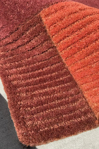 Long 3x8 brown tufted runner with rich earth tones, narrow hallway rug or floor runner for kitchen