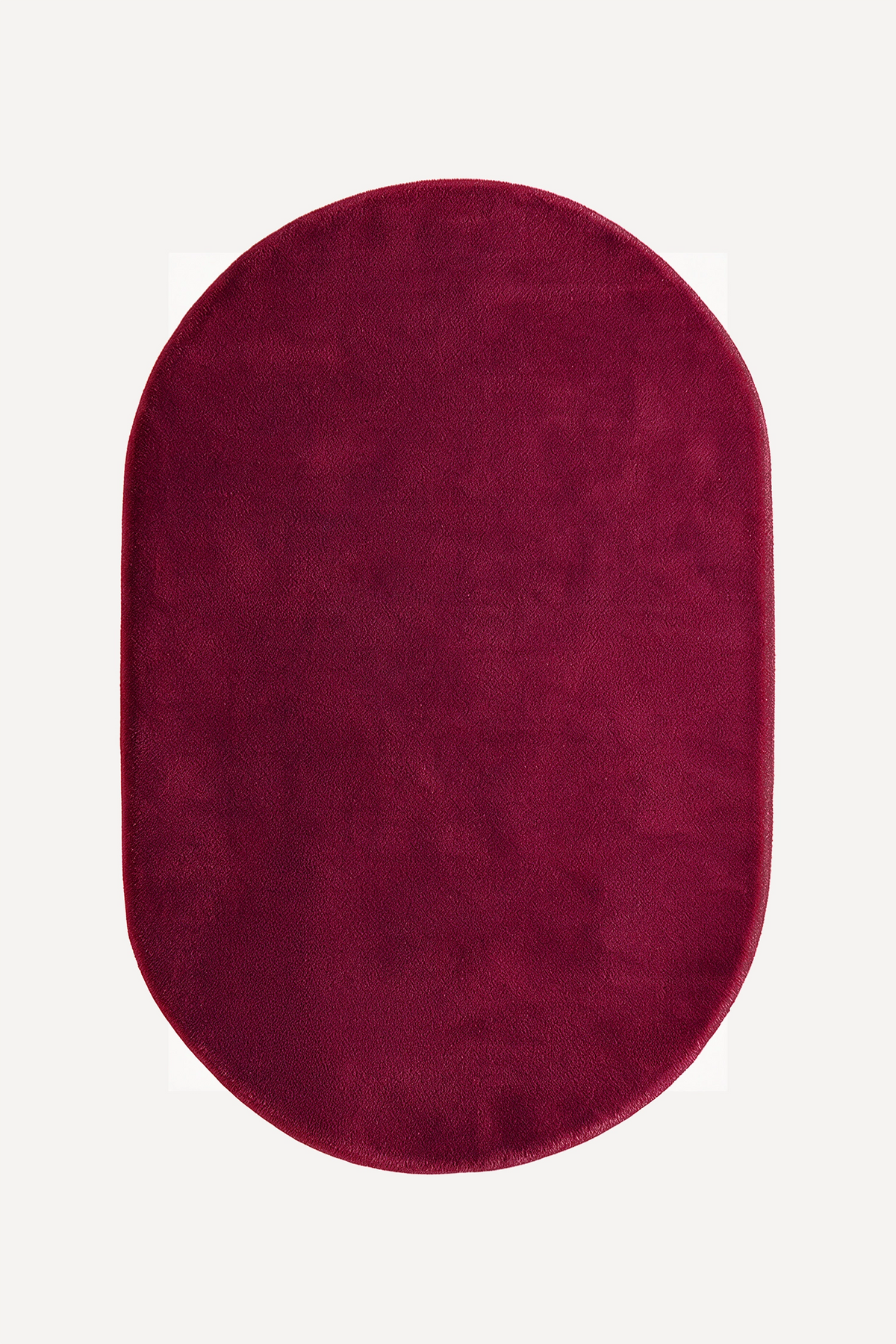 Burgundy Oval Hand-Tufted Wool Rug