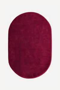 Burgundy Oval Hand-Tufted Wool Rug