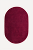 Burgundy Oval Hand-Tufted Wool Rug